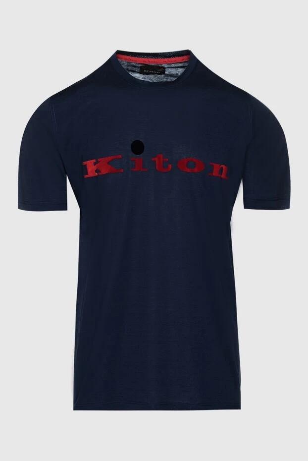 Kiton мужские футболка из хлопка синяя мужская купить с ценами и фото 159336 - фото 1
