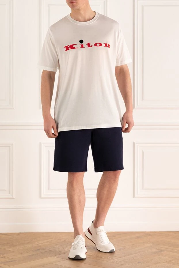 Kiton мужские футболка из хлопка белая мужская купить с ценами и фото 159338 - фото 2