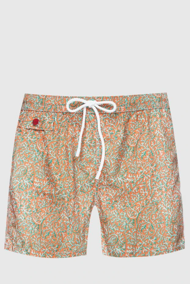 Orange polyester beach shorts for men