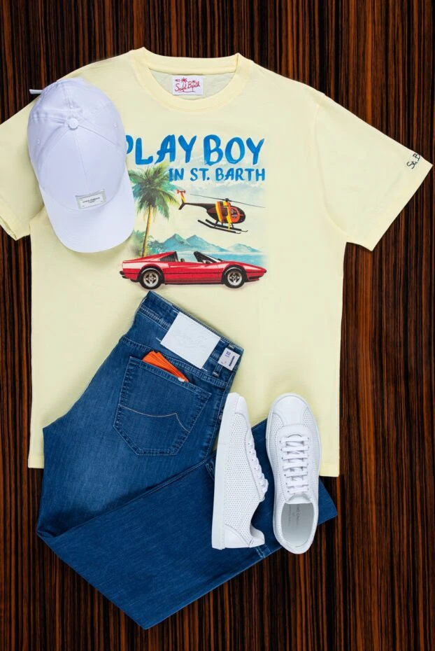 Jacob Cohen мужские синие джинсы с легким эффектом состаривания 159360 - фото 2