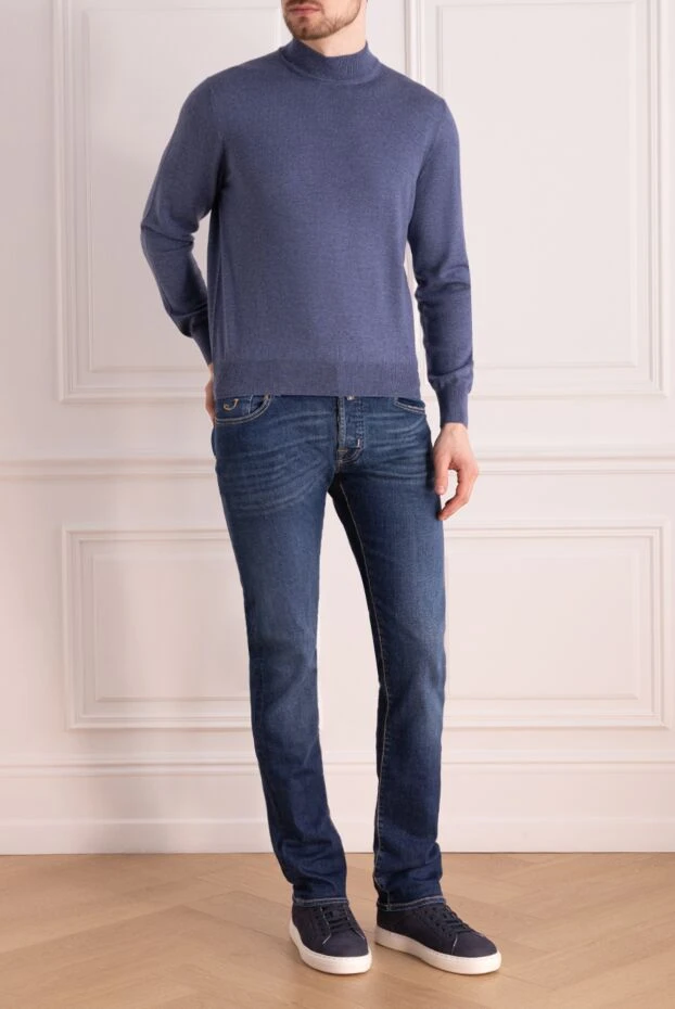 Jacob Cohen мужские джинсы из хлопка и эластана синие мужские купить с ценами и фото 159365 - фото 2