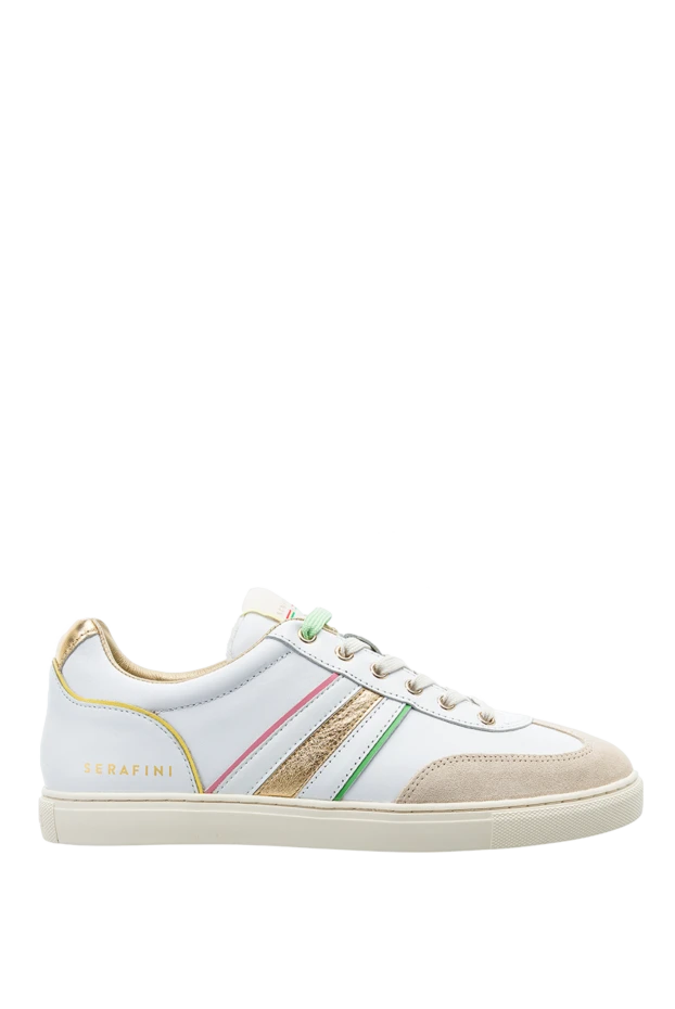 Serafini women's leather sneakers with multicolored inserts white 159381 - photo 1