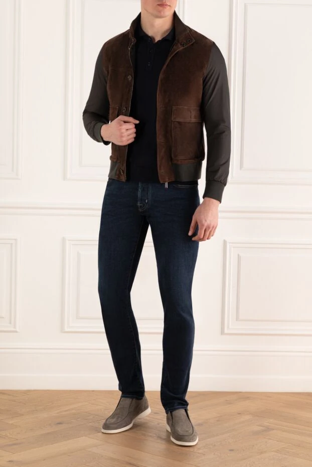 Moorer man brown suede and polyamide jacket for men buy with prices and photos 159389 - photo 2