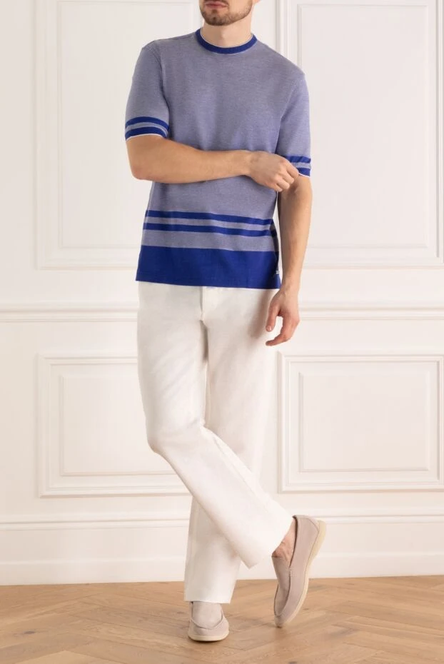 Loro Piana man white cotton and linen trousers for men buy with prices and photos 159432 - photo 2