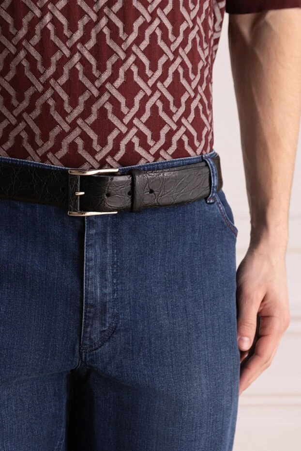 Cesare di Napoli man black crocodile leather belt for men buy with prices and photos 159485 - photo 2