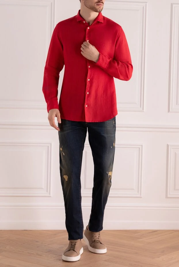 MC2 Saint Barth man red linen shirt for men buy with prices and photos 159507 - photo 2