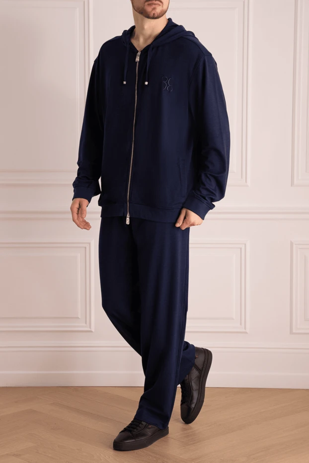 Billionaire man men's sports suit made of silk and cotton, blue buy with prices and photos 159545 - photo 2