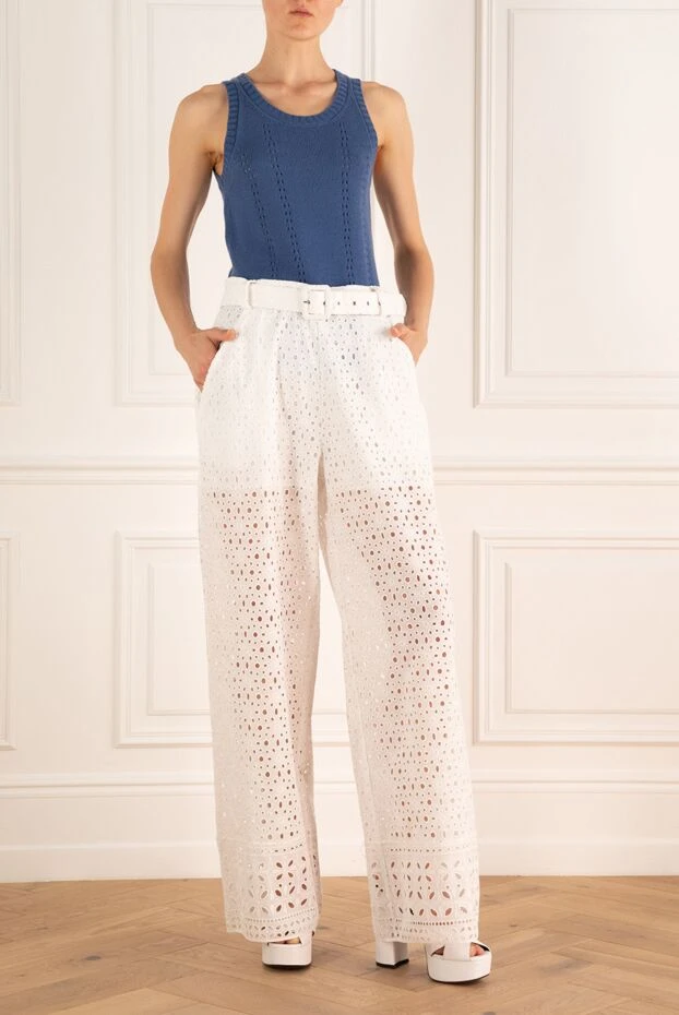 Charo Ruiz woman white cotton and polyester trousers for women buy with prices and photos 159559 - photo 2