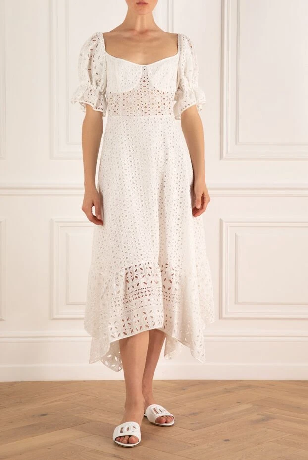 Charo Ruiz женские платье из хлопка и полиэстера белое женское купить с ценами и фото 159579 - фото 2