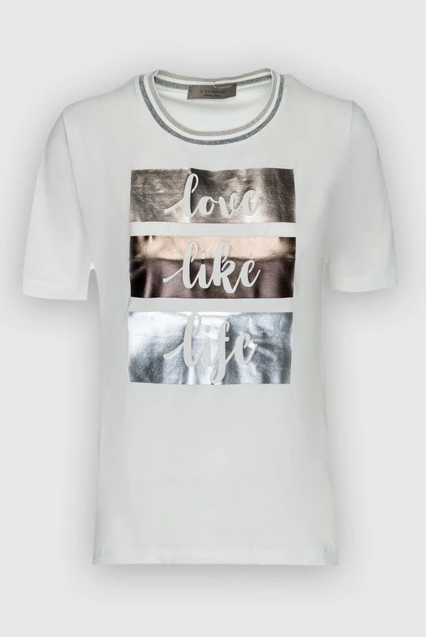 D.Exterior women's cotton white t-shirt with print-text 159589 - photo 1