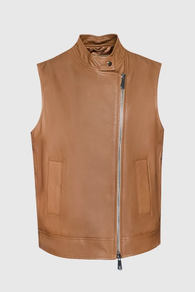 Peserico woman women's brown leather vest buy with prices and photos 159649 - photo 1