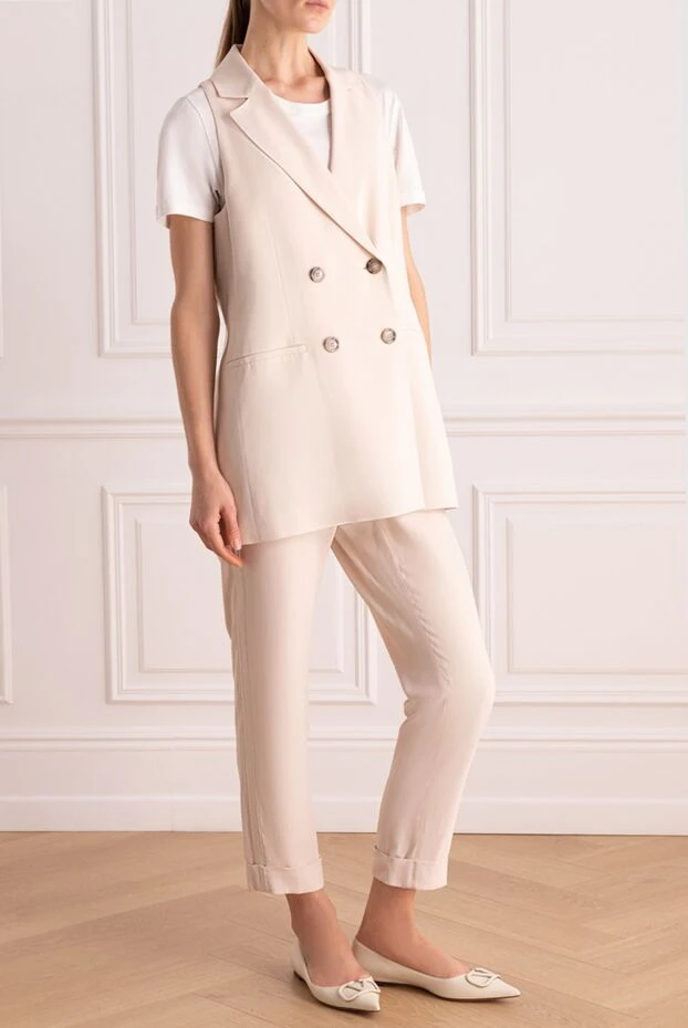 Peserico woman white women's trouser suit made of viscose and elastane buy with prices and photos 159652 - photo 2