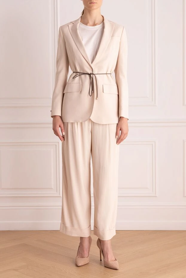 Peserico woman beige women's trouser suit made of viscose and elastane buy with prices and photos 159656 - photo 2