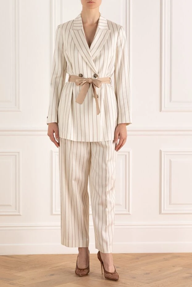 Peserico жіночі брючний костюм з віскози і бавовни білий жіночий купити фото з цінами 159663 - фото 2