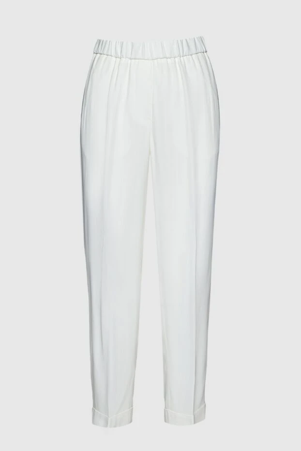 Peserico женские брюки из ацетата и вискозы белые женские купить с ценами и фото 159674 - фото 1