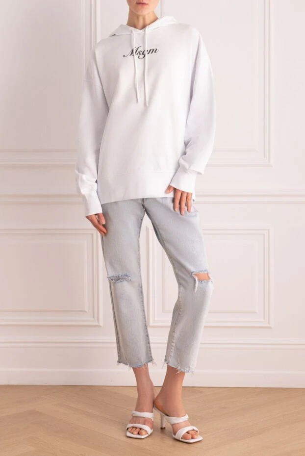 MSGM woman cotton hoodie white for women buy with prices and photos 159678 - photo 2