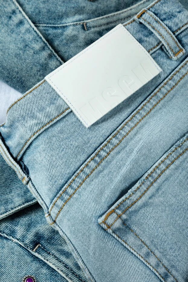 MSGM short denim shorts with ripped edges women's blue 159686 - photo 2