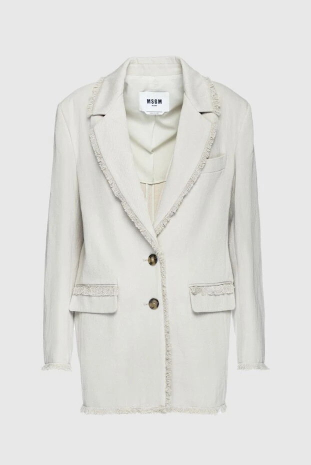 MSGM woman women's beige cotton and linen jacket buy with prices and photos 159687 - photo 1