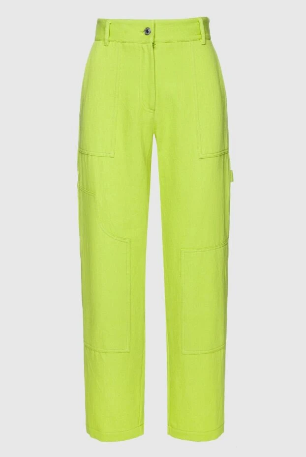 MSGM woman green cotton and linen jeans for women buy with prices and photos 159688 - photo 1