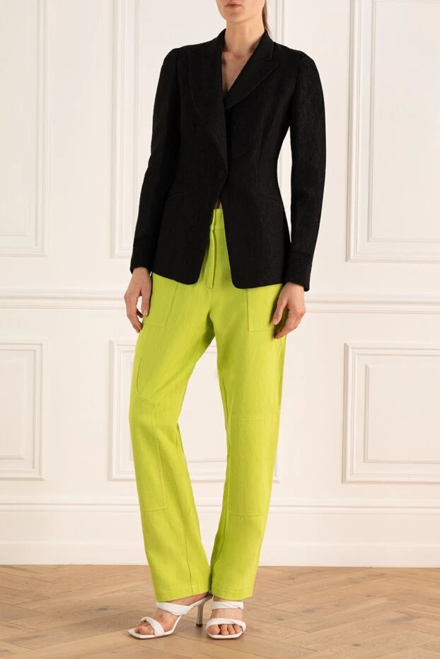 MSGM woman green cotton and linen jeans for women buy with prices and photos 159688 - photo 2