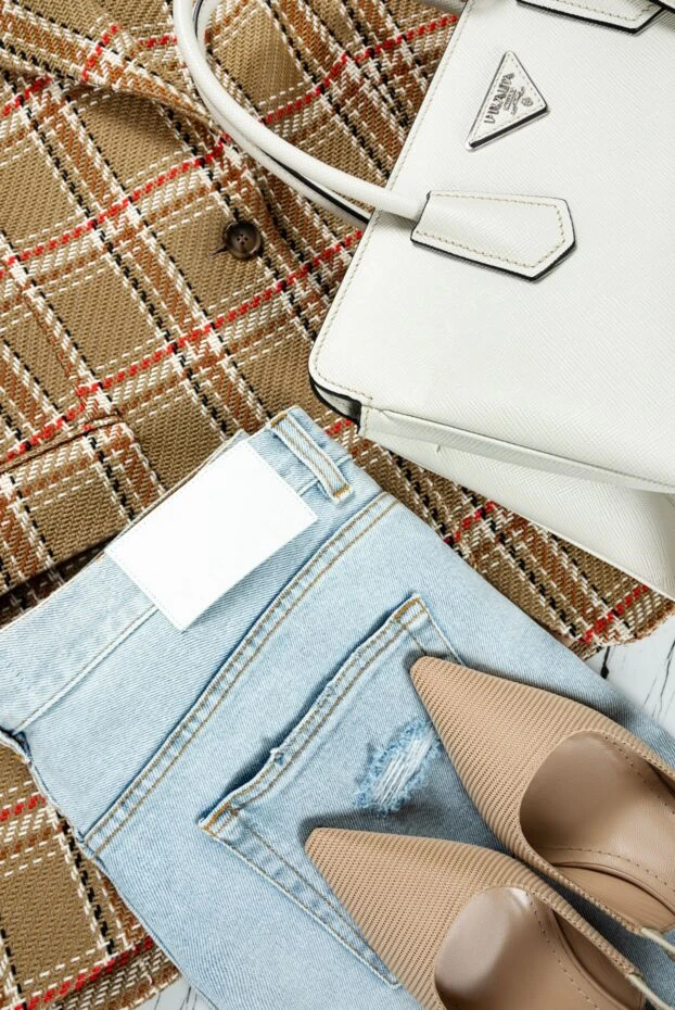 MSGM light blue straight leg women's jeans with designer slits 159696 - photo 2