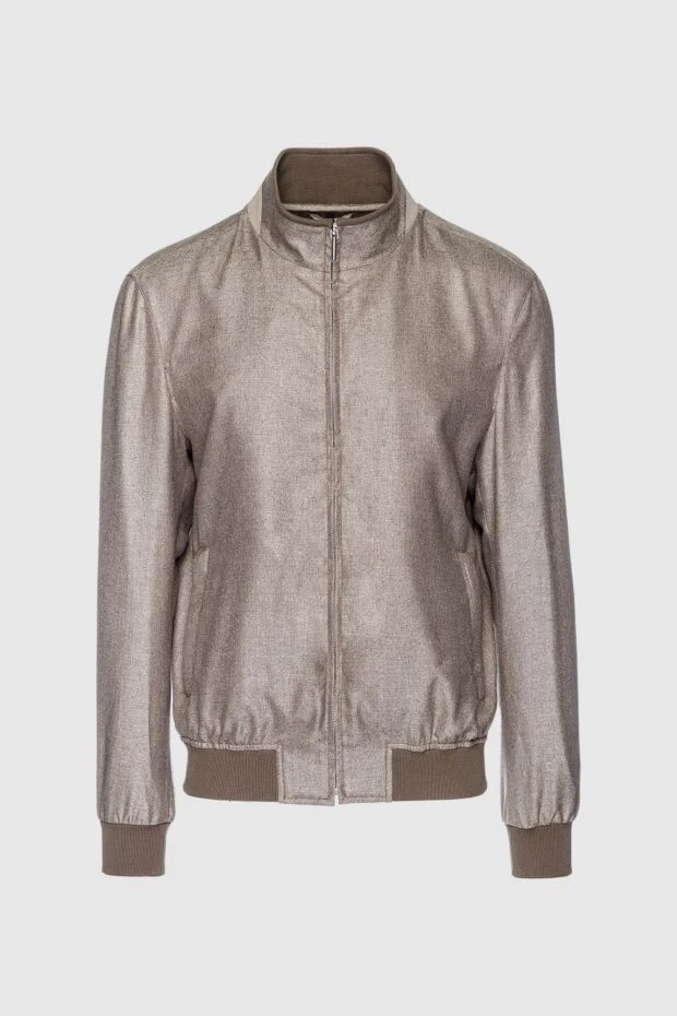 Enrico Mandelli куртка з шовку та кашеміру бежева чоловіча 159745 - фото 1