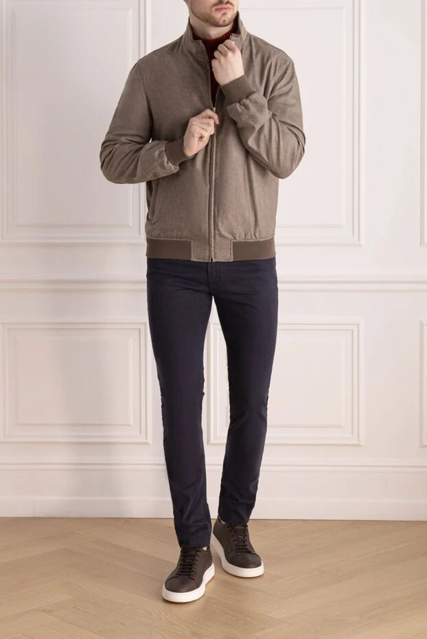 Enrico Mandelli куртка из шелка и кашемира бежевая мужская 159745 - фото 2