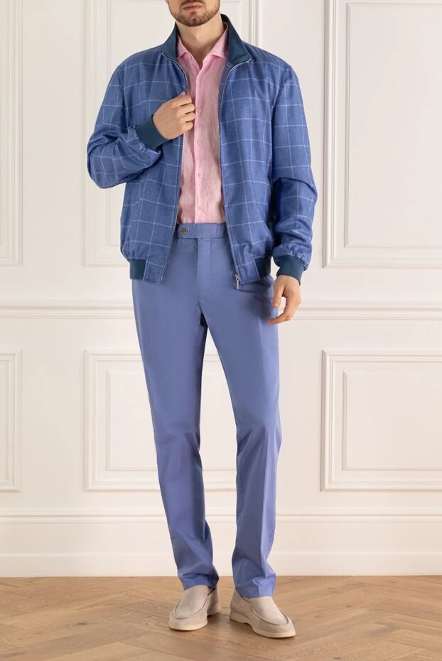 Enrico Mandelli blue silk and cashmere jacket for men 159747 - photo 2