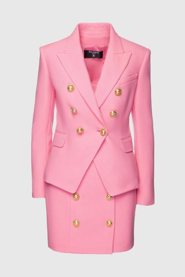 Suit with skirt made of cotton pink for women