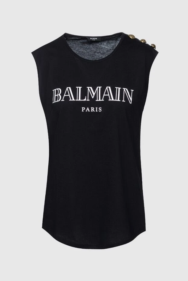 Balmain женские футболка из хлопка черная женская купить с ценами и фото 159815 - фото 1