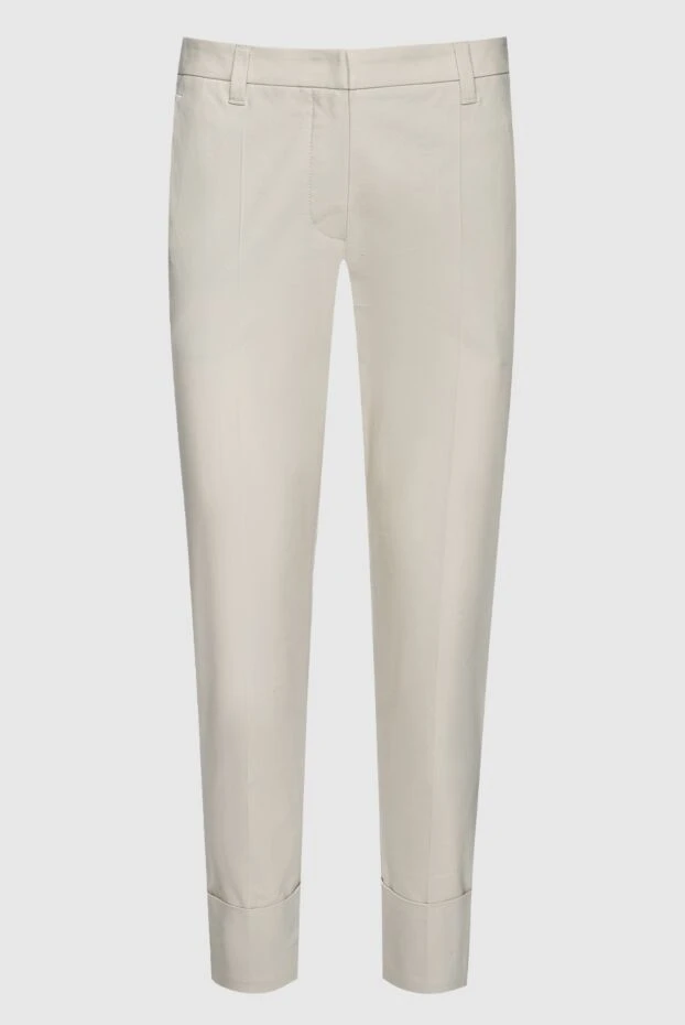 Women's white cropped trousers - photo 1