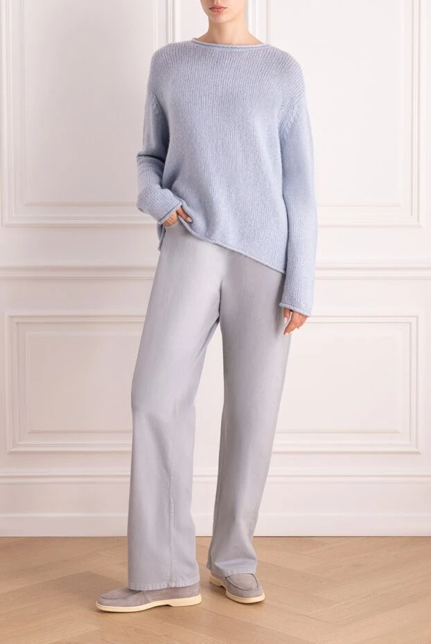 Brunello Cucinelli blue cotton jeans for women 159926 - photo 2