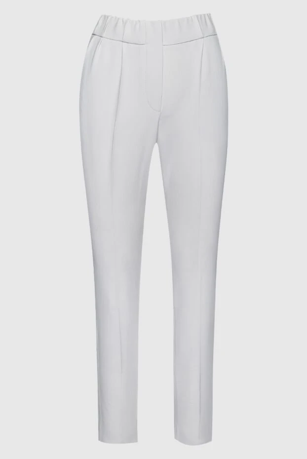 Women's elegant cropped trousers white - photo 1