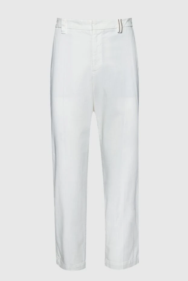 Women's stylish cropped trousers white - photo 1