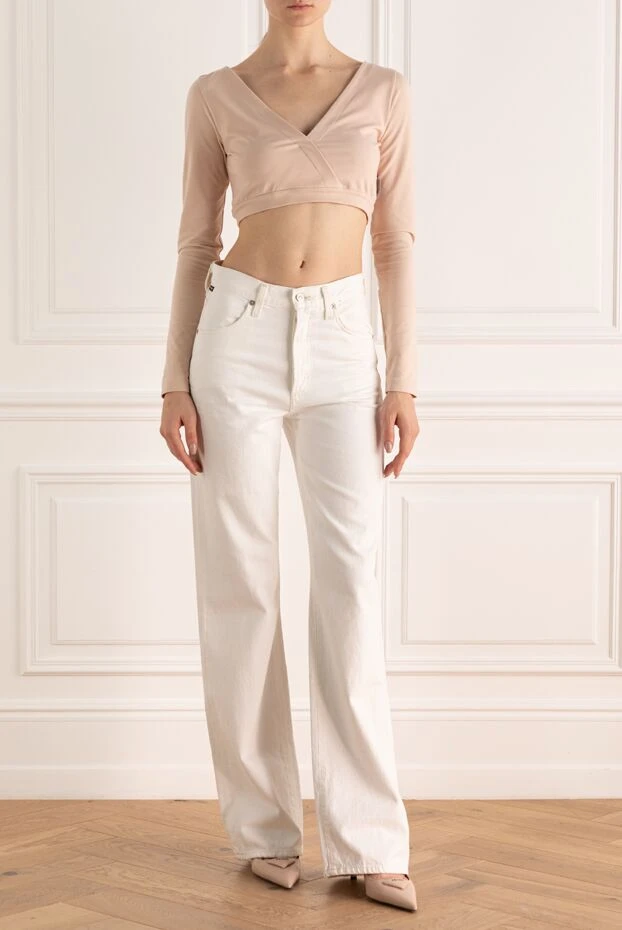 Brunello Cucinelli топ из хлопка и эластана розовый женский 159951 - фото 2