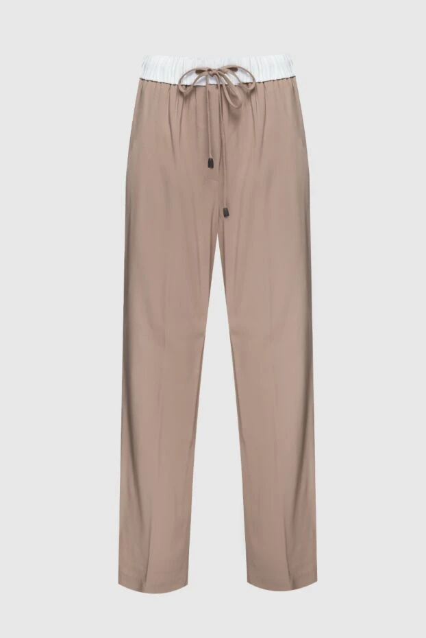 Peserico женские брюки из вискозы бежевые женские купить с ценами и фото 160029 - фото 1