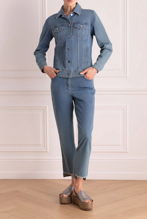 Peserico woman women's blue cotton and elastane trouser suit buy with prices and photos 160034 - photo 2