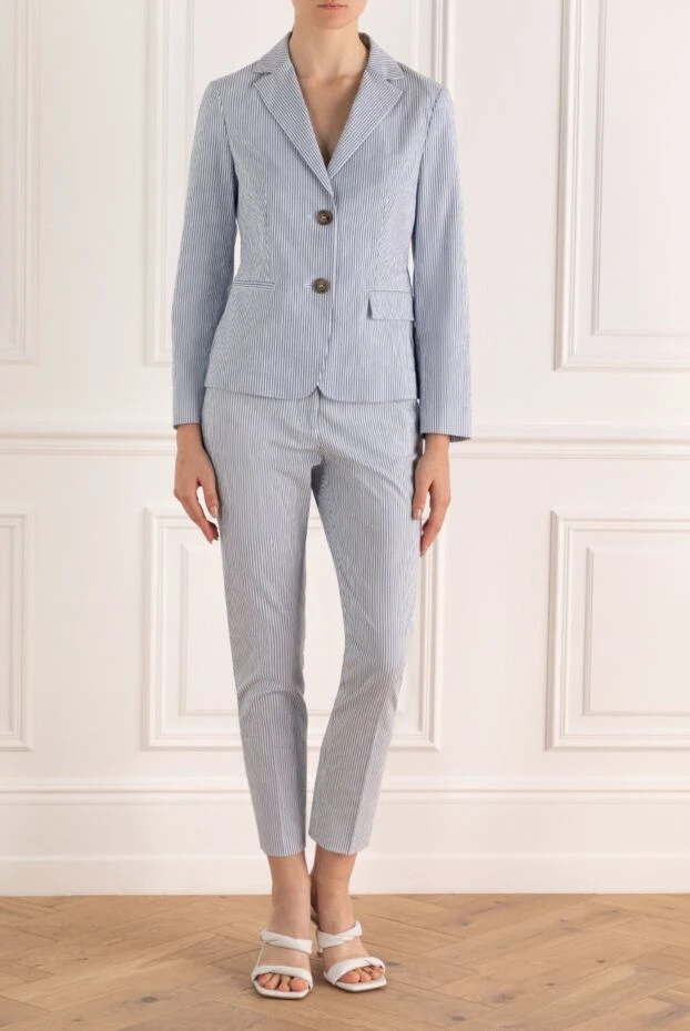 Peserico woman women's blue cotton and elastane trouser suit buy with prices and photos 160053 - photo 2