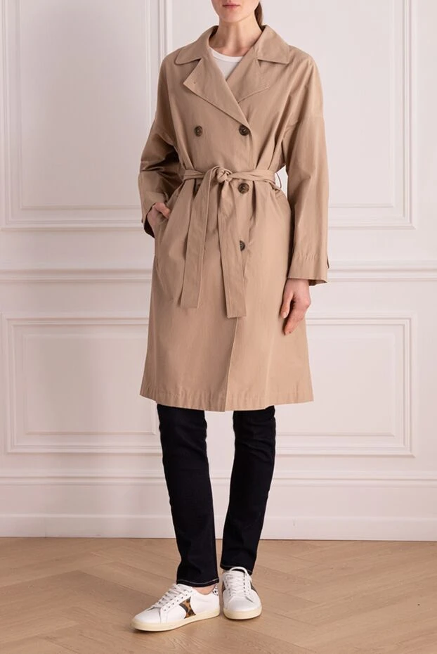 Peserico жіночі пальто з бавовни та поліаміду бежеве жіноче купити фото з цінами 160056 - фото 2