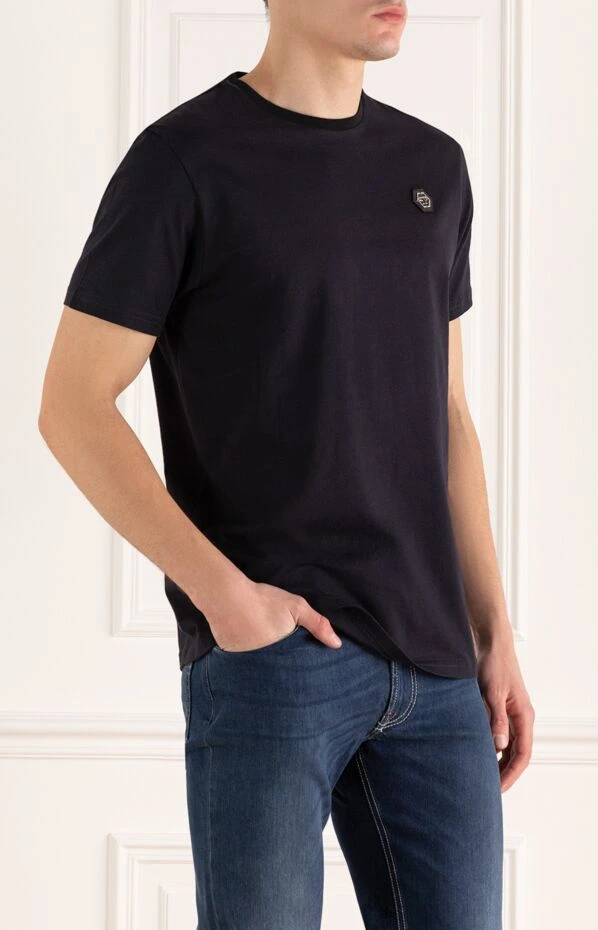 Philipp Plein men's t-shirt made of thick jersey with a miniature emblem 195690 - photo 3