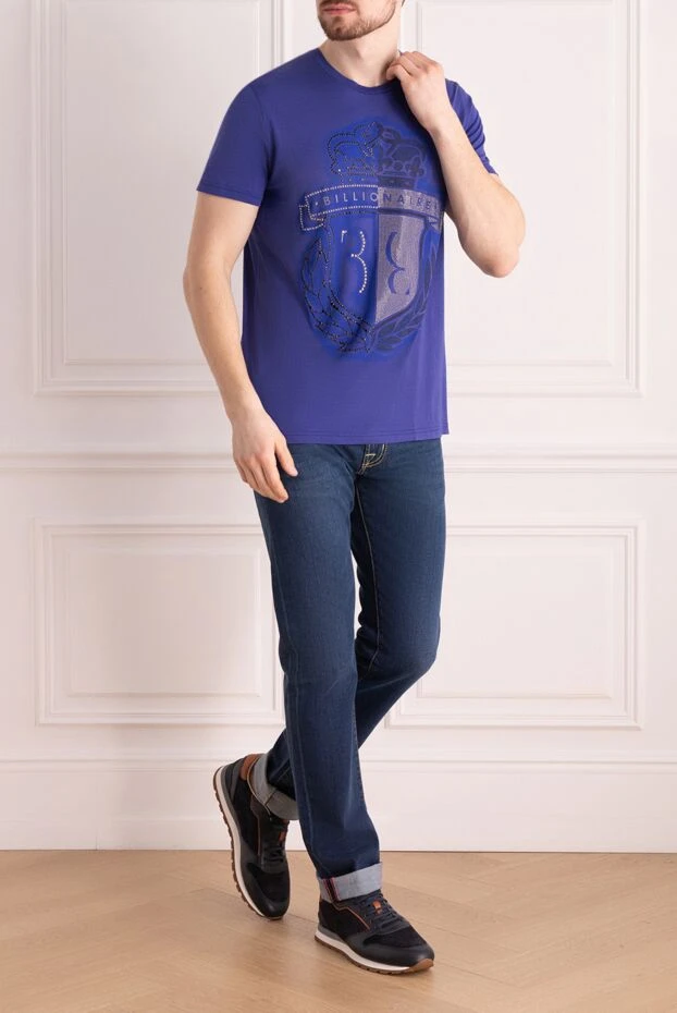 Billionaire мужские футболка из хлопка синяя мужская купить с ценами и фото 160068 - фото 2