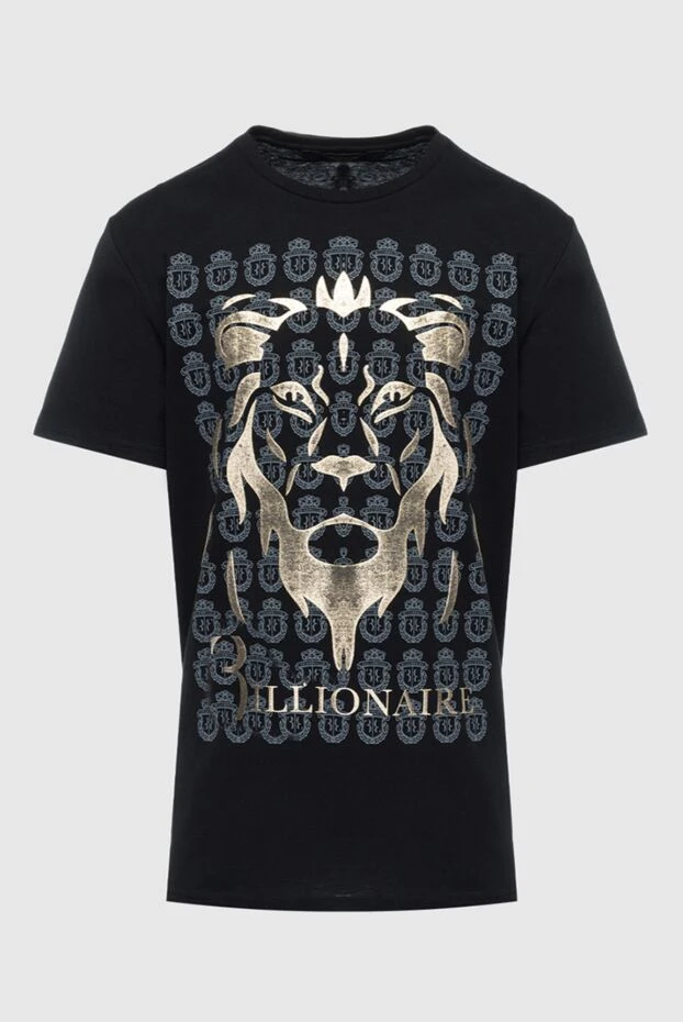 Billionaire cotton black t-shirt with predator graphics and emblems 195683 - photo 1