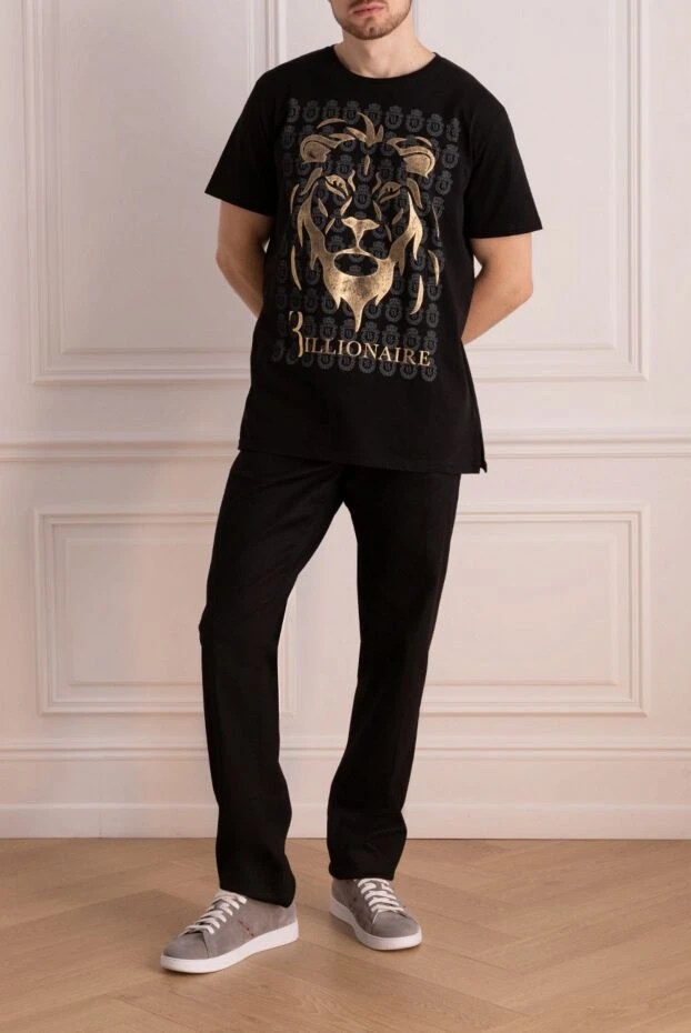 Billionaire cotton black t-shirt with predator graphics and emblems 195683 - photo 2