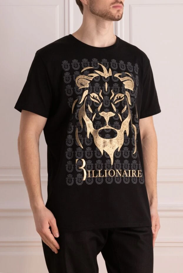 Billionaire cotton black t-shirt with predator graphics and emblems 195683 - photo 3