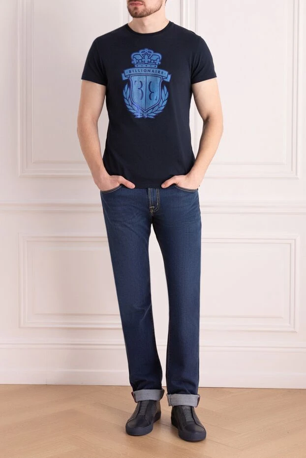 Billionaire мужские футболка из хлопка синяя мужская купить с ценами и фото 160088 - фото 2