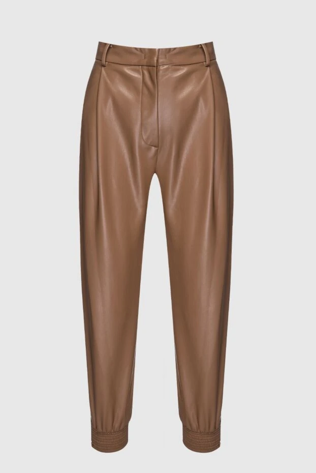 Erika Cavallini woman brown leather trousers for women buy with prices and photos 160096 - photo 1