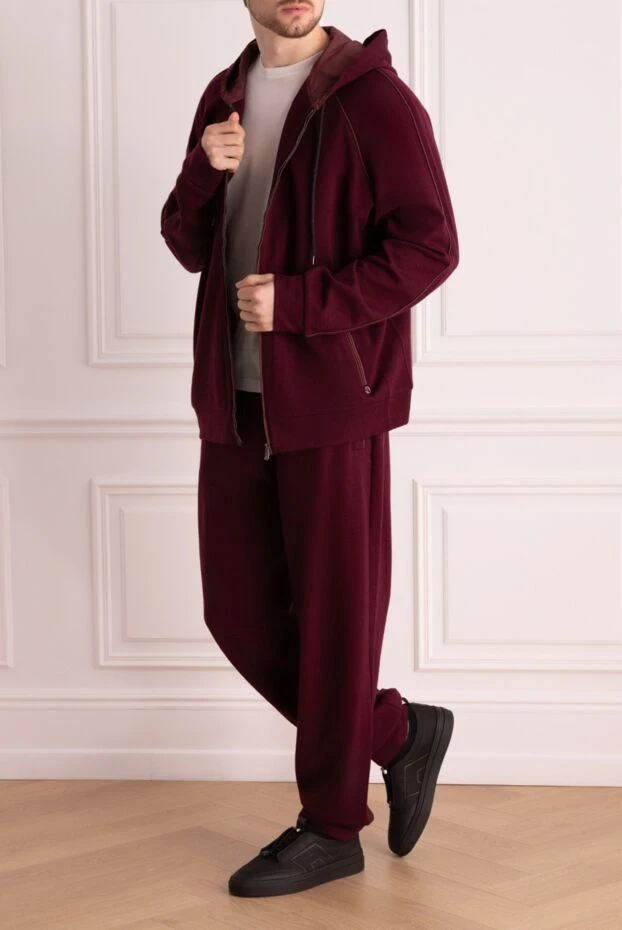 Bilancioni man men's sports suit made of wool, cotton and polyamide, burgundy buy with prices and photos 160150 - photo 2