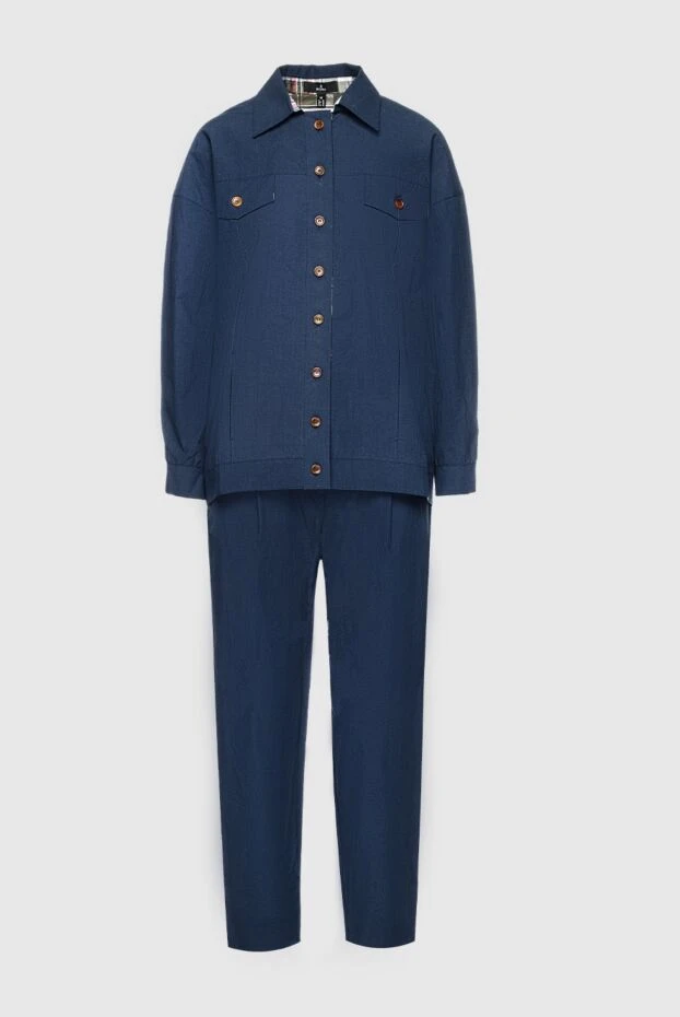 Re Vera woman women's blue cotton trouser suit buy with prices and photos 160153 - photo 1
