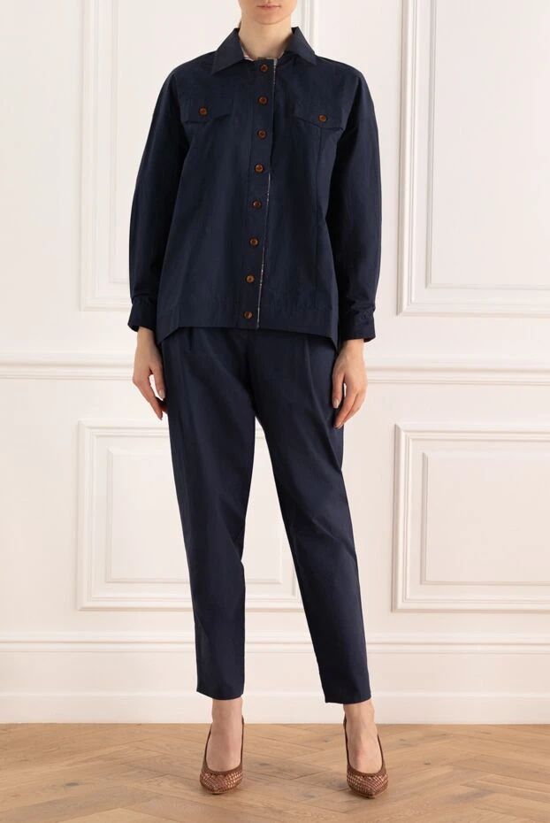 Re Vera woman women's blue cotton trouser suit 160153 - photo 2