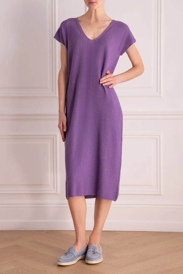 Re Vera woman purple cotton dress for women 160157 - photo 2